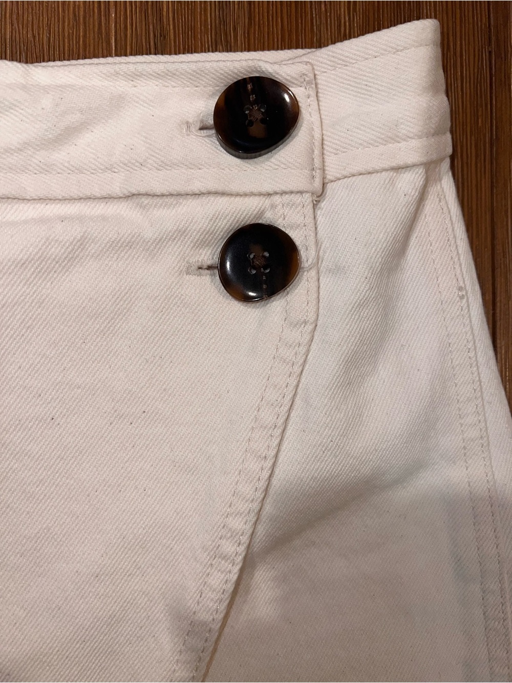 Madewell Ivory Wrap-Front Skort with Button Accent - Picture 5 of 10